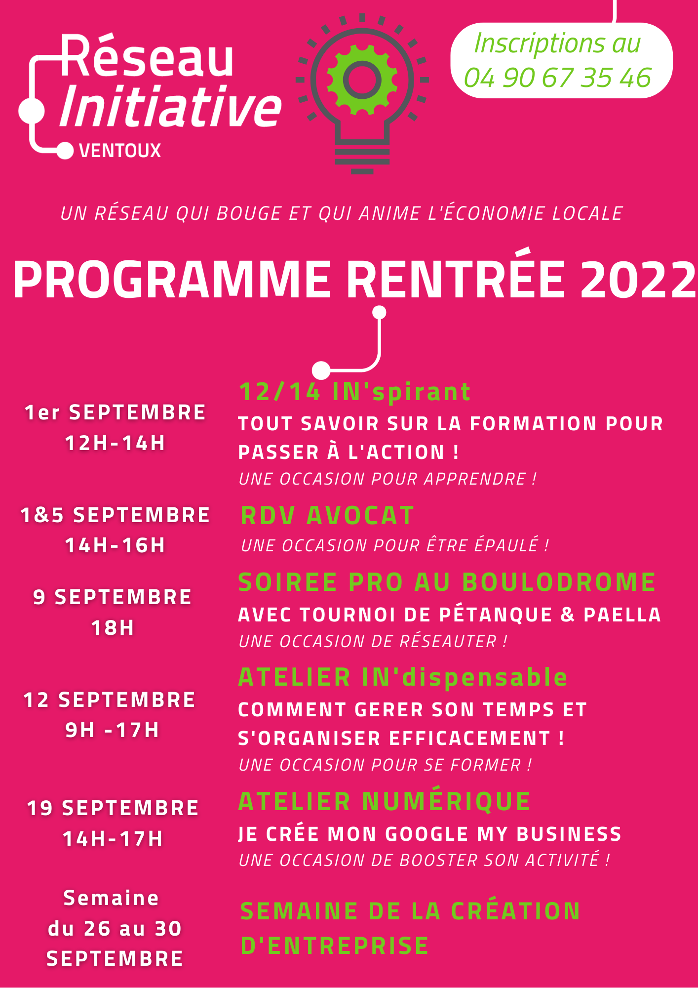 Programme rentrée 2022